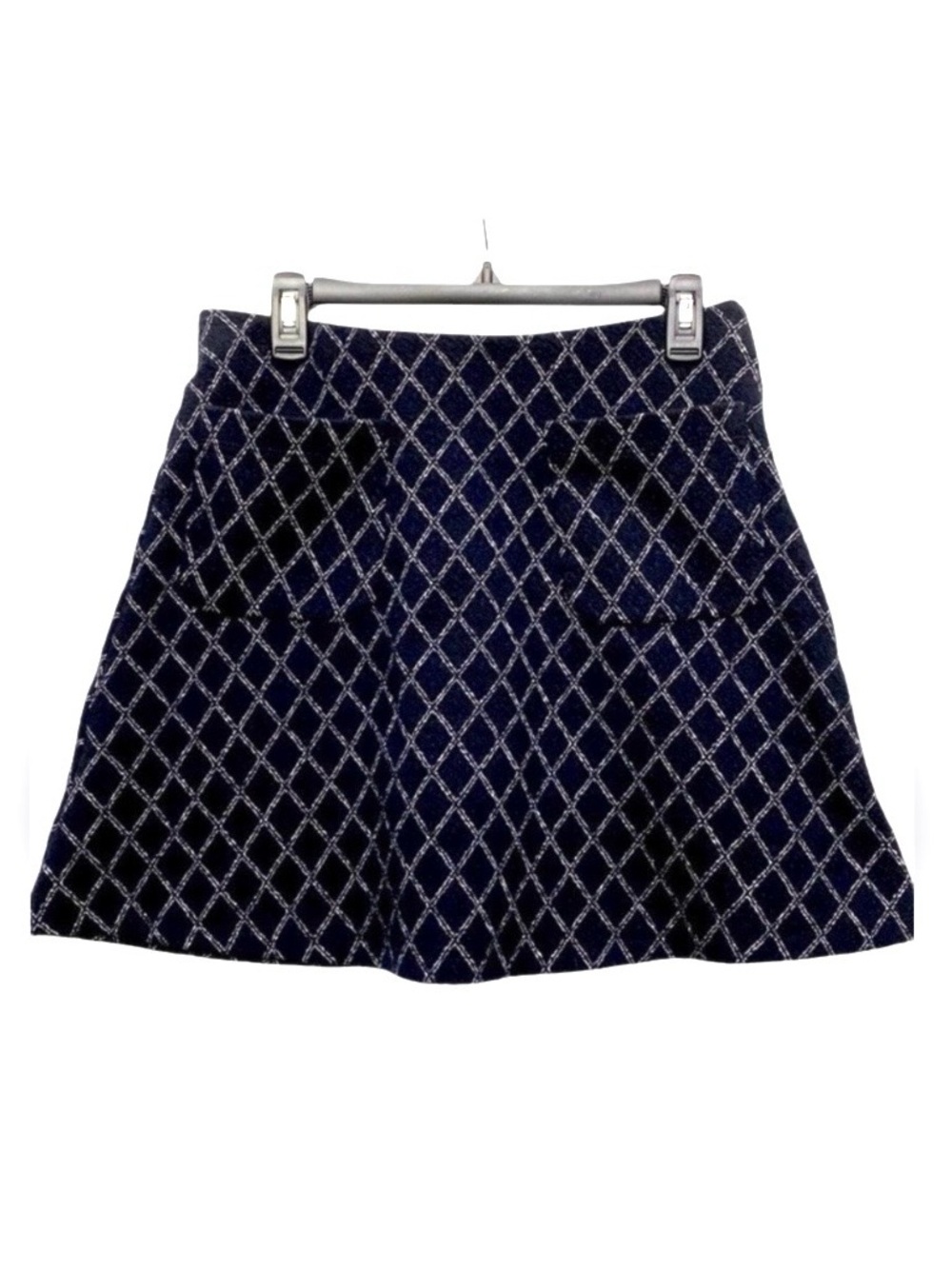 Loft Dark Navy and White Geometric Skirt S